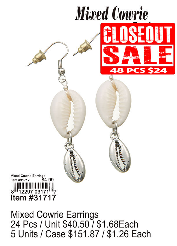 Mixed Cowrie Earrings