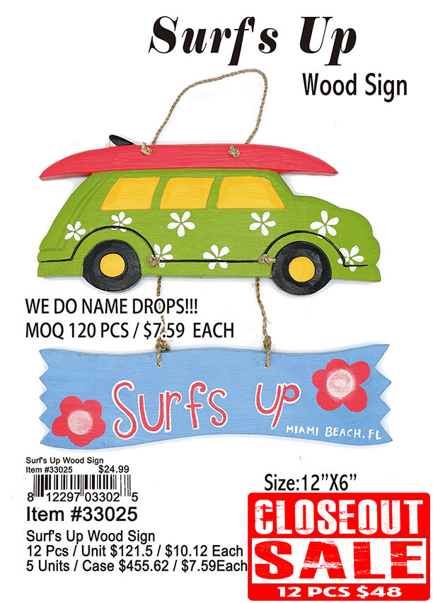 Surf Up Wood Sign