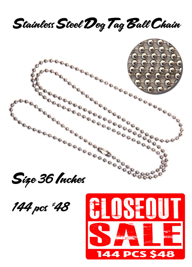 Stainless Steel Dog Tag Ball Chain
