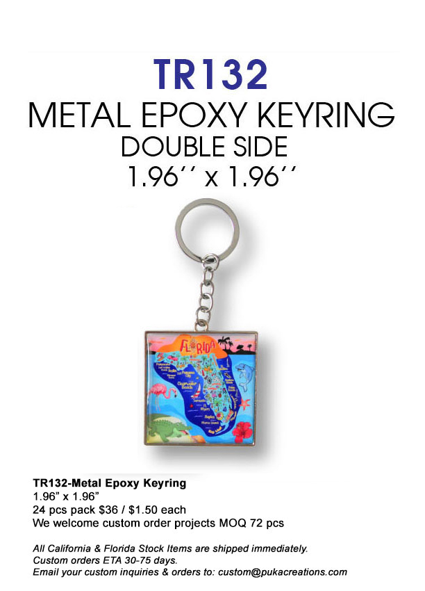 TR132-Metal Epoxy Keyring-Florida