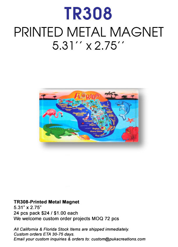 TR308-Printed Metal Magnet-Florida