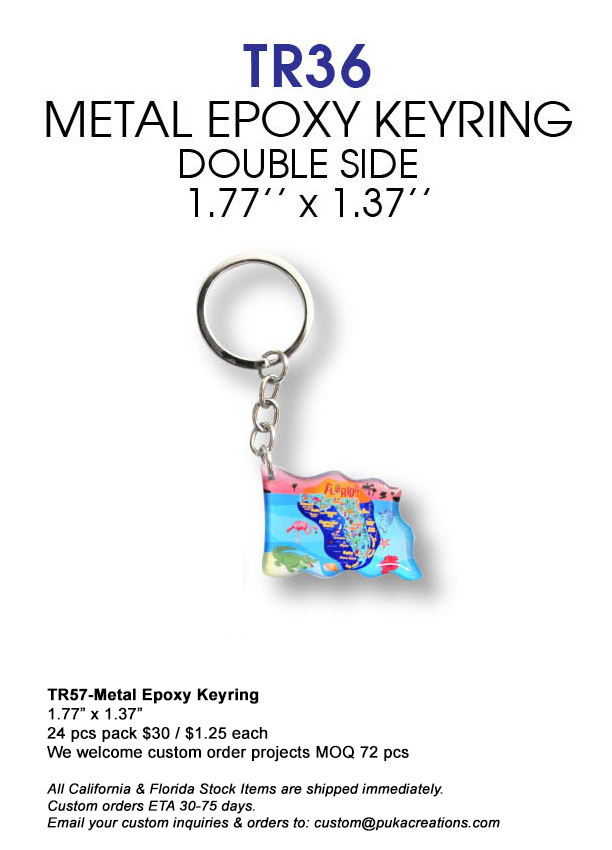 TR36-Metal Epoxy Keyring-Florida