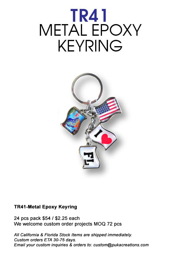 TR41-Metal Epoxy Keyring-Florida