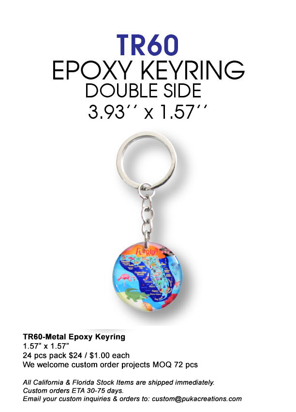 TR60-Metal Epoxy Keyring-Florida
