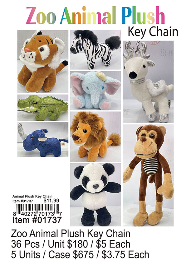Zoo Animal Plush Keychain