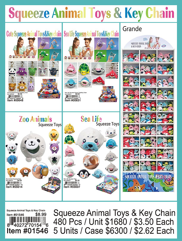 Squeeze Animal Toys and Keychain